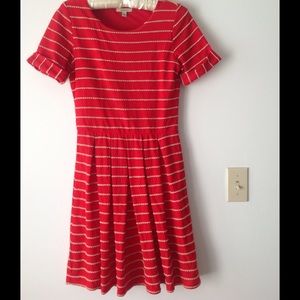Anthropologie Scalloped Stripes Dress Sz S