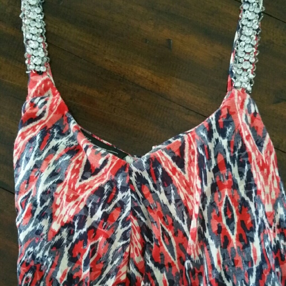 NWT INC vibrant top with rhinestone straps