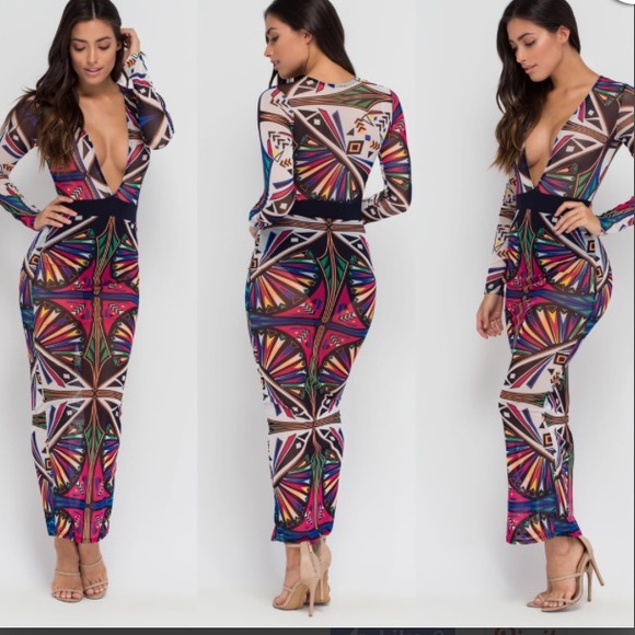 Aztec print sexy sheet dress