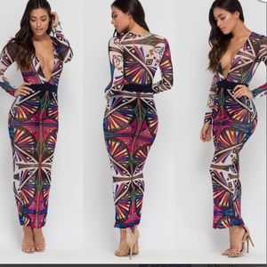 Aztec print sexy sheet dress