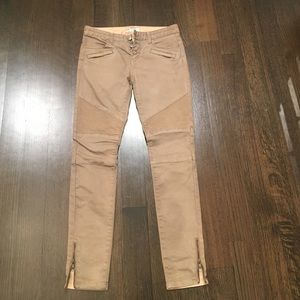 Free People moto jeans. Khaki color