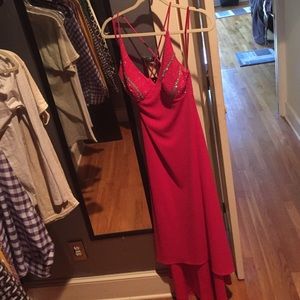 Glamorous crystal beaded pink dress.