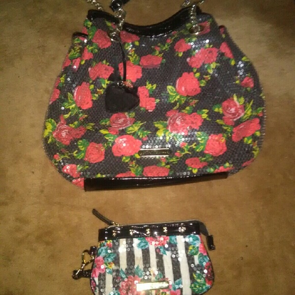 Betsy Johnson bag and wristlet
