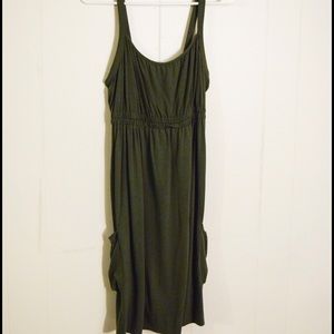 Dark green midi dress