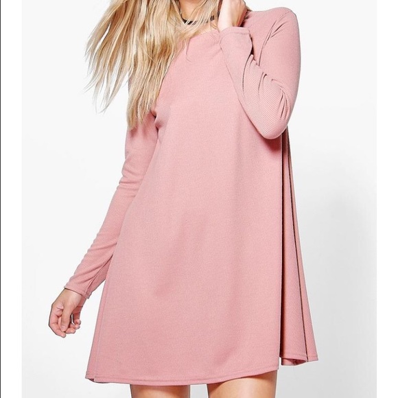 Rib knit swing dress