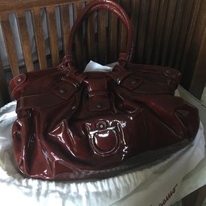 Salvatore Ferragamo red patent leather purse