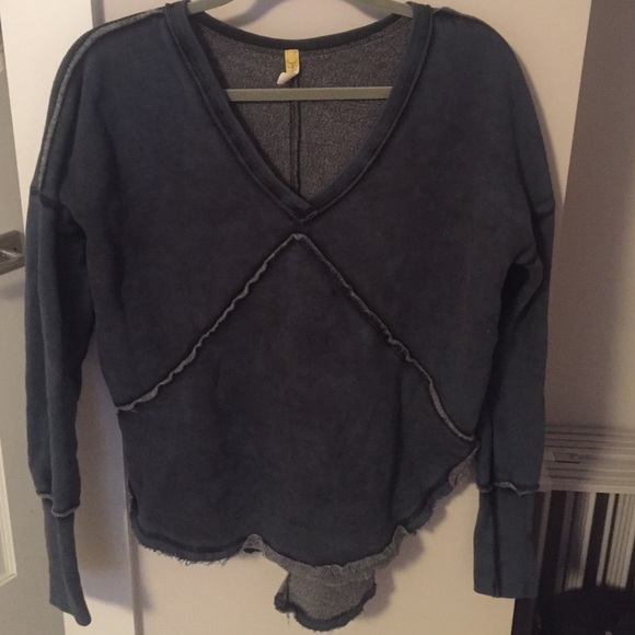 Free People Sweaters - Free People Oversized V-Neck Sweatshirt