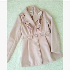 Candie's Blush Pink Ruffle Peacoat