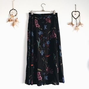 90s Vintage Floral Midi/Maxi Skirt