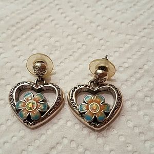 Brighton flower heart earrings
