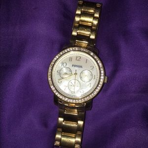 Beautiful gold fossil watch
