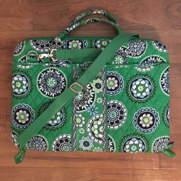Vera Bradley Handbags - Vera Bradley Laptop messenger bag- cupcake green