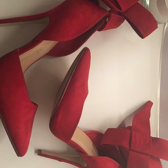 JustFab Hadley red heels