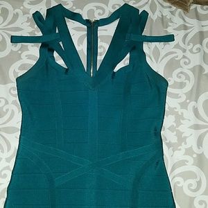 Green Bebe Bandage Dress