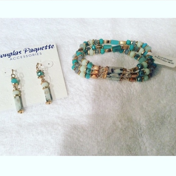 Douglas Paquette Semi Precious Bracelet & Earrings