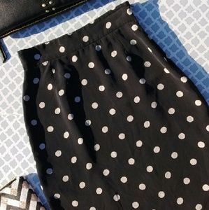 The Limited Silk polka dot skirt