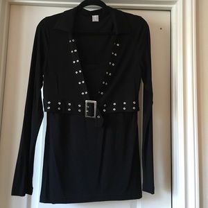 VENUS BLACK STUDDED TOP