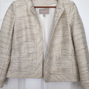 Ivory with gold metallic blazer
