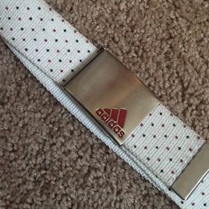Adidas red and black polka dot buckle belt!