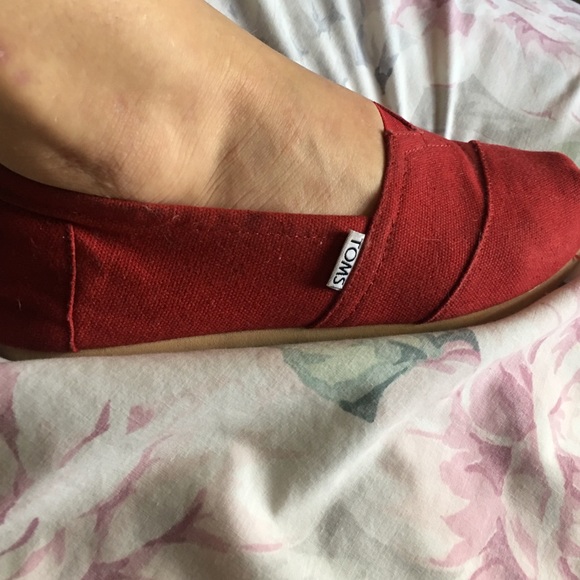 Red TOMS shoes