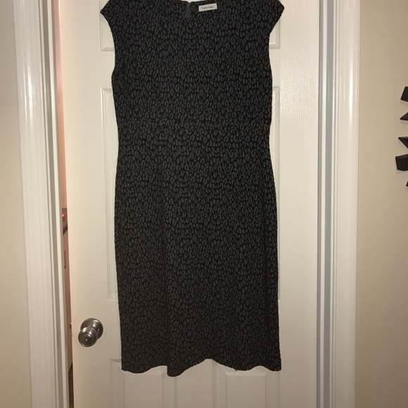 Calvin Klein black and grey printed dress.