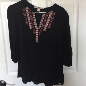 Forever21 Black Boho top-size small
