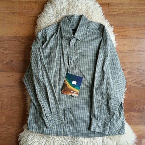Men's smith center 100% cotton green plaid shirt