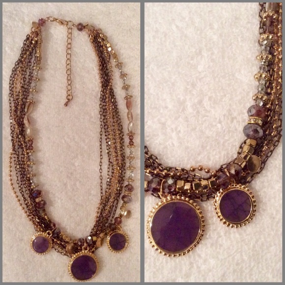 Beautiful Purple and Gold Necklace