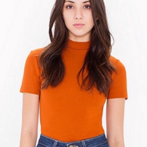 Orange mock neck clearance