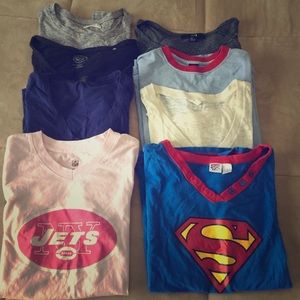 8 asst tees-Sizes XS-L but these are youth and Jr