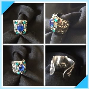 Sorrelli blue ice adjustable ring