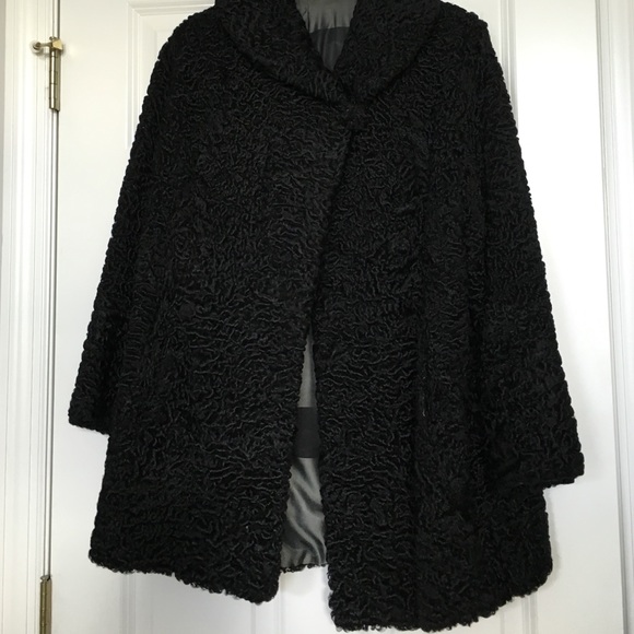 Vintage black dyed Persian lamb coat.