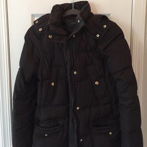 Jcrew long puffer jacket, missing belt