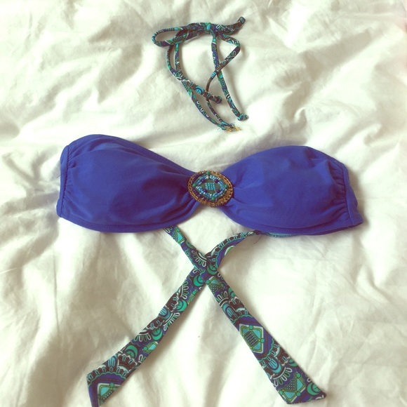 Blue bikini top