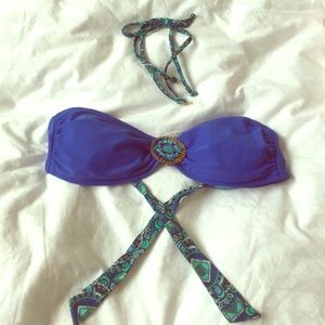 Blue bikini top