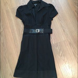 Bebe size M button/hook and eye closure blk dress