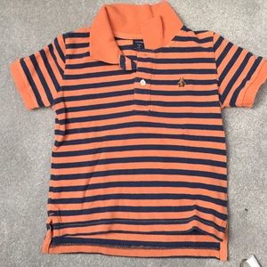 Orange and blue stripe polo