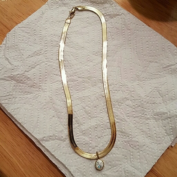 Faux gold necklace and gem. - Picture 1 of 1