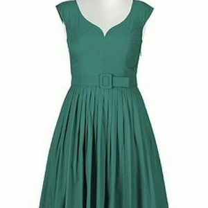 eShakti Belted Sweetheart Poplin Dress