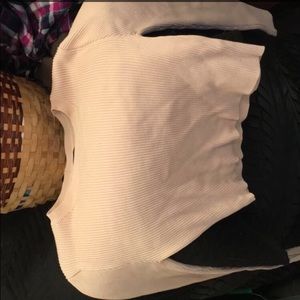 beige long sleeve crop top