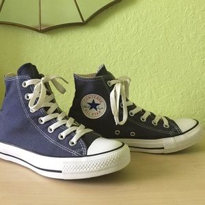 Navy Blue Hightop Converse