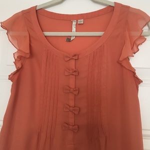 LC burnt orange sheer silky top