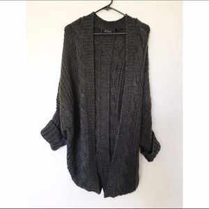 Slouchy Grey Cardigan Sweater