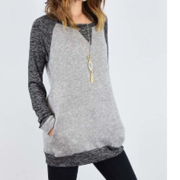 Charcoal raglan tunic size large