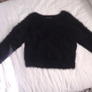 long sleeve soft brandy crop top