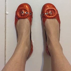 Patent Leather Scrunching Flat