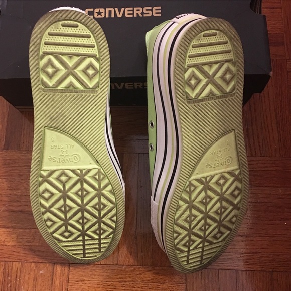 Lime green low top platform converse - Picture 3 of 4
