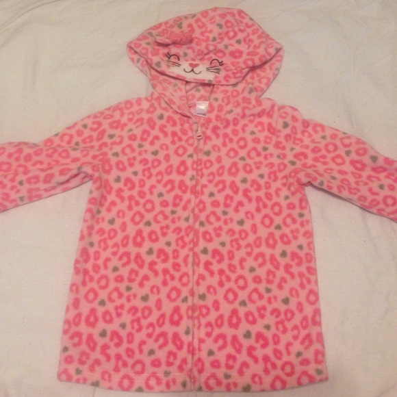 Pink cheetah fleece hoodie