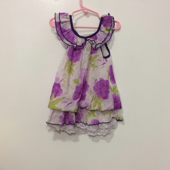 Cute pink florals smocked with lace trim