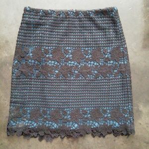 Loft A line lace skirt